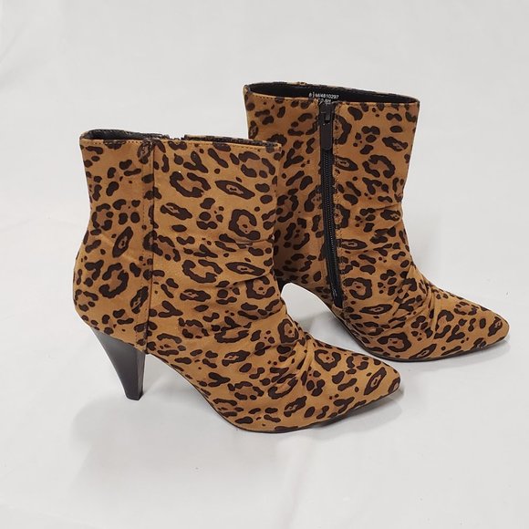 NWT! Impo Leopard Print Ankle Booties Size 8.5 - Picture 2 of 10